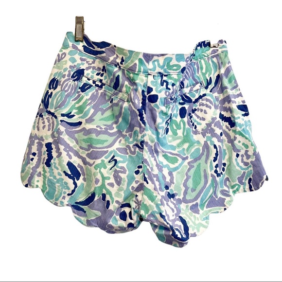 Lilly Pulitzer 5" BUTTERCUP SCALLOP HEM SHORT in Lilly’s Lilac Nice Ink Size 10 - Picture 3 of 13